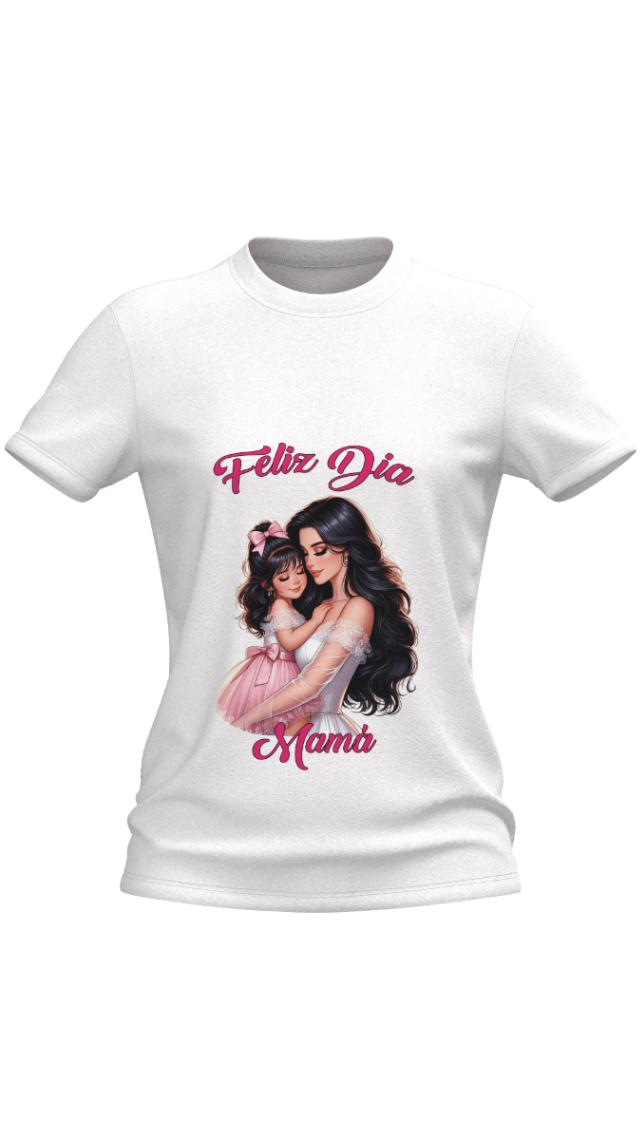 Polo Sublimado Para el día de la Madre (Diseño  Madre Con Niña)
